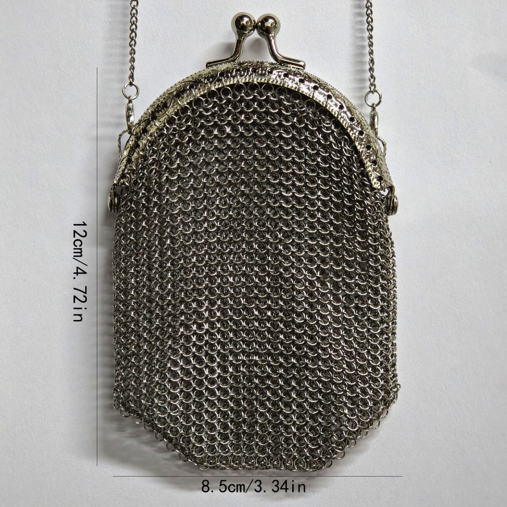 Women's Wallet – Mini, Metal Mesh Coin Chain Strap | Bag Vero – detail view 6