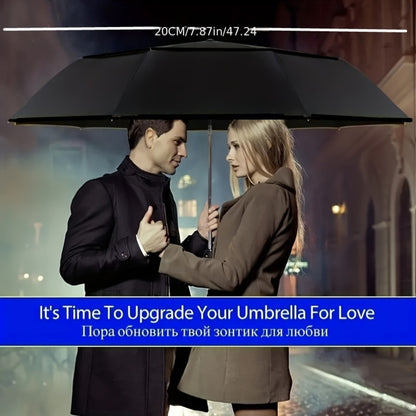Large Windproof Waterproof Folding Umbrella, All-Weather +, Upgraded Reinforced Thick Steel Ribs, Suitable for Business Men And Women, Reinforced Umbrellas for Rainy And Sunny Days