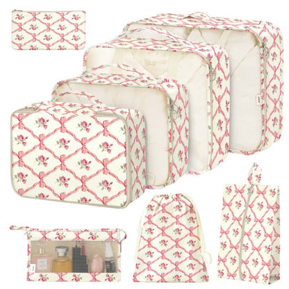 [Storage Bag]8pcs Packing Cubes Set Polyester Travel Bag Storage Bag Organizer Luggage for Travel Packing Organizers Set Packing Bag Suitcase Clothes Travel Organizers Storage of Seasonal Items