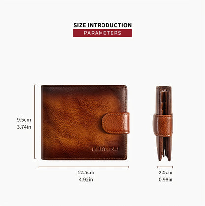 [Father's Day Valentine's Day] Men's High-Quality Genuine Leather Wallet Cowhide Card Holder 19 Card Slots, Can Store Credit Cards and Coins Fashionable and Practical Father's Day, Valentine's Day Gift