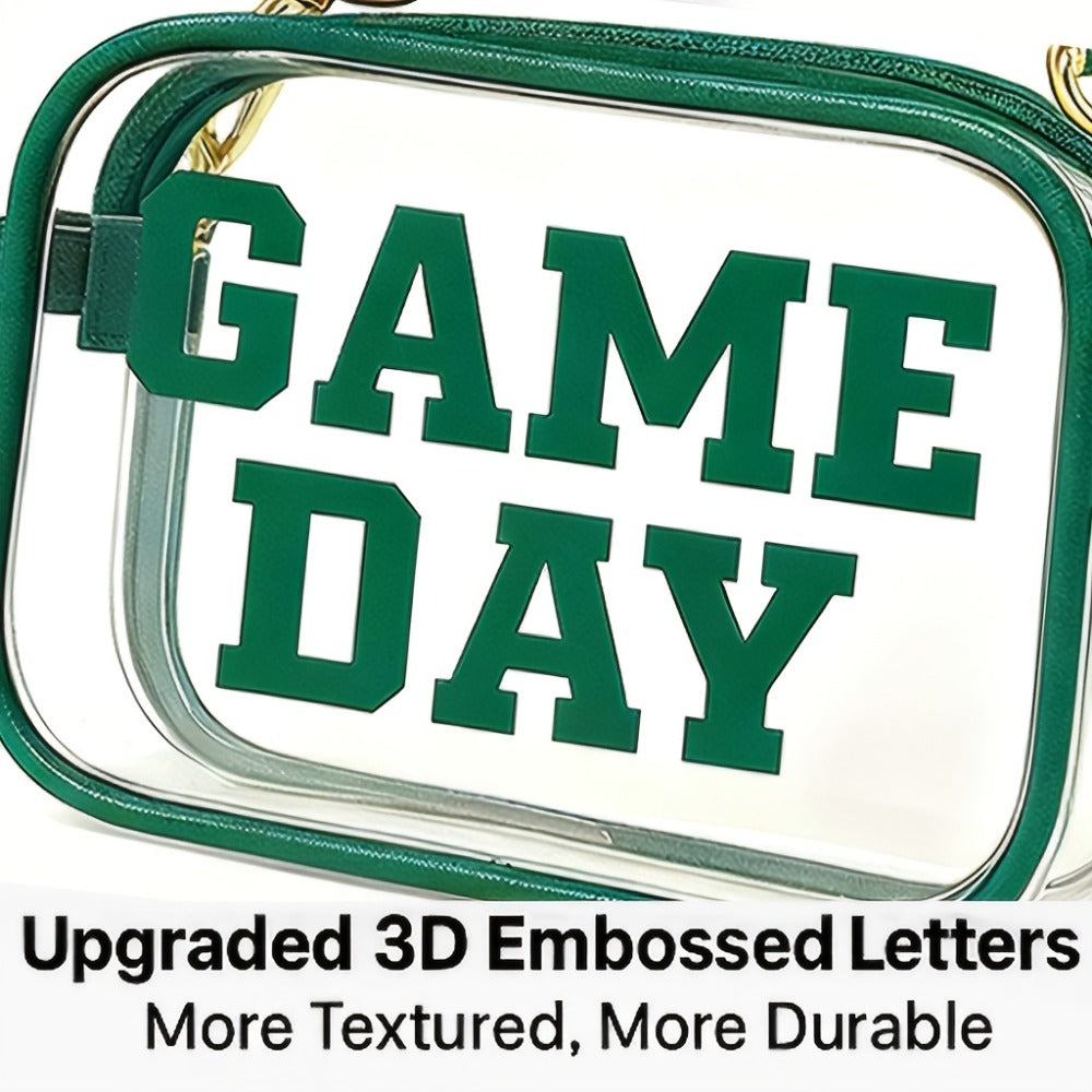 2026 Exclusive New Arrival, Game Day Clear Bag For Stadium Events With Letter Patches Stadium Approved Clear Crossbody Purse For Concerts Sports Events, Perfect For Football Fans