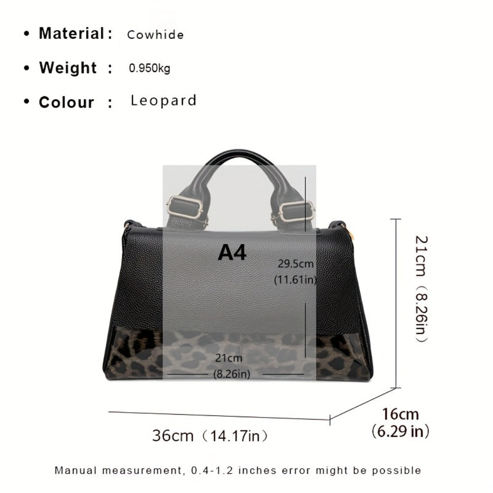 [Genuine Leather Bag] Head Layer Cowhide Women's Bag, Genuine Leather Women's Bag, Hand-Held Pillow Bag, Boston Women's Bag, Fashionable Single Shoulder Crossbody Women's Bag