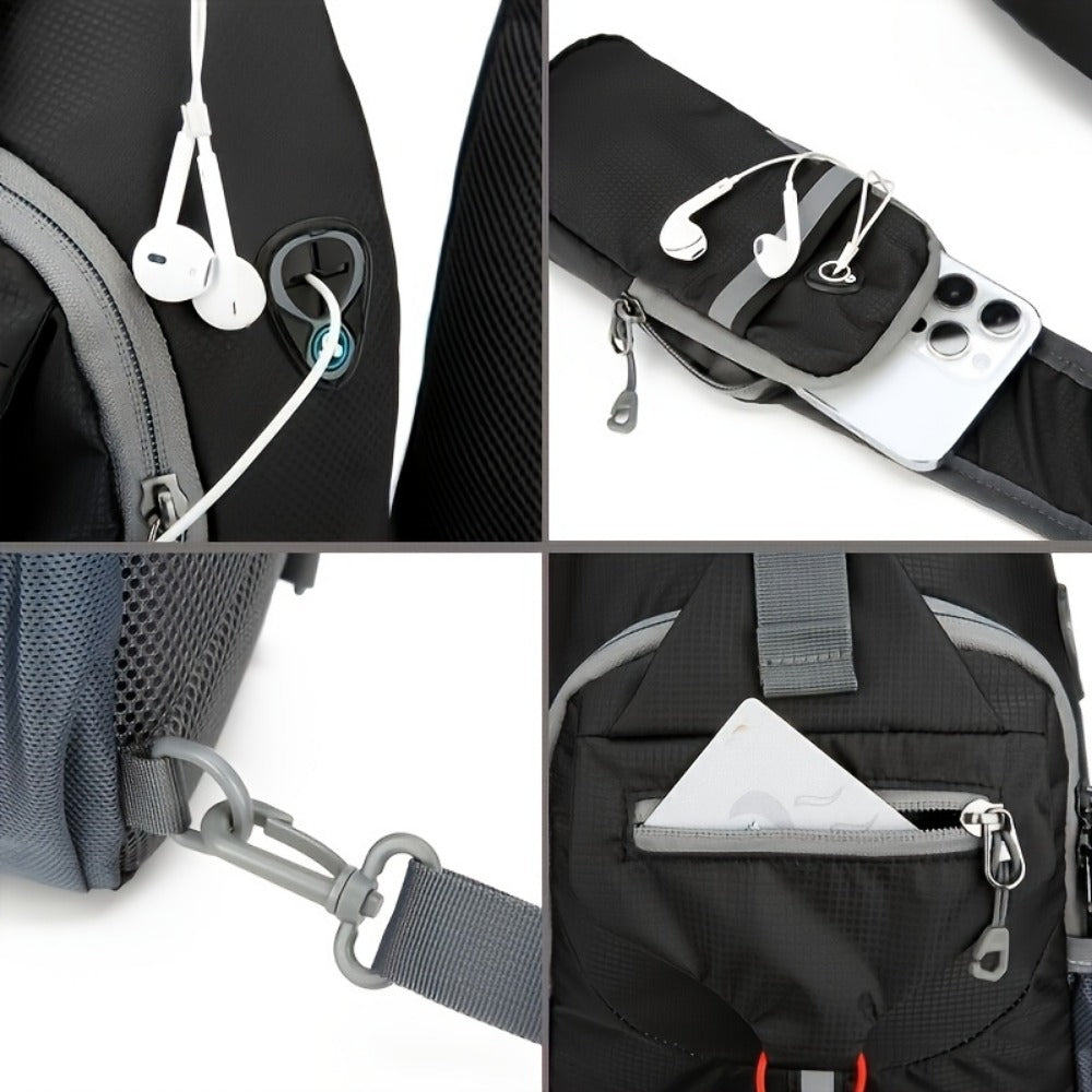 Sling Bag – Nylon, Large Capacity, Adjustable Strap, Multi Pocket | Bag Vero – detail view 19