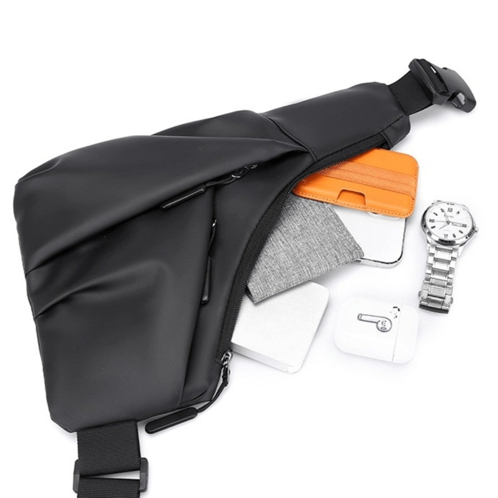 1pc Men's Chest Bag - Adjustable Crossbody Bag with Lightweight Design & Secure Strap, Compact Messenger Bag for Travel, Work, College, Everyday Use - Unisex Sling Bag for Men & Women (Black), College Essentials, Minimalist Style, Highquality Fabric, Urba