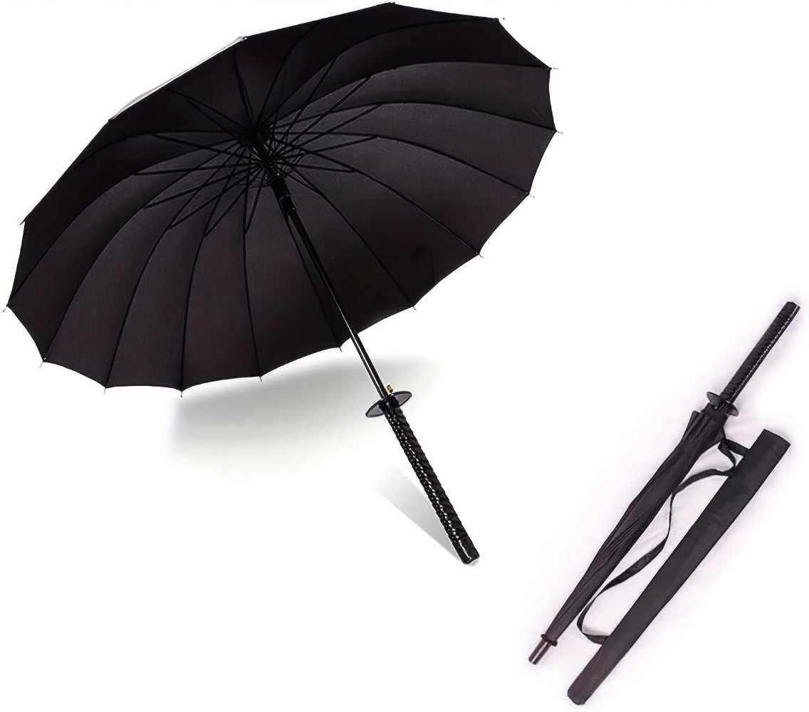 Samurai Umbrella, Sword Umbrella One-Touch Auto Open/Close, Windproof, 24-rib Steel Frame, Cosplay Theme Activities, Ideal Gift for Anime Fans, Outdoor Gear, Fashion Accessories, Sturdy Frame, A Must Have for Comic Book Lover