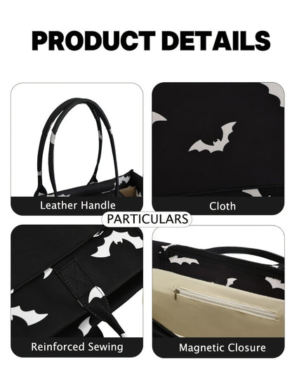 Discount - Ladies' Large-capacity Handbag, Featuring Three-color Top Handles (pumpkin Skull, Peach And Daisy Patterns), Polyester Lining, with Detachable Shoulder Straps - Durable, Casual Sporty Design, Holiday Gift.
