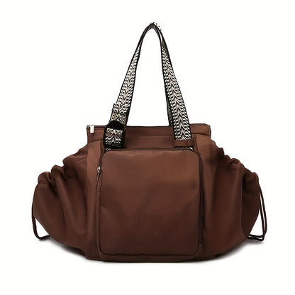 Trendy Style, Fitness Bag with Large Capacity, Expandable Shoulder Tote Bag, Women's Fashionable Backpack Multifunctional Fitness Bag, Multiple Color Options, Blue, Black, Brown, White, Khaki