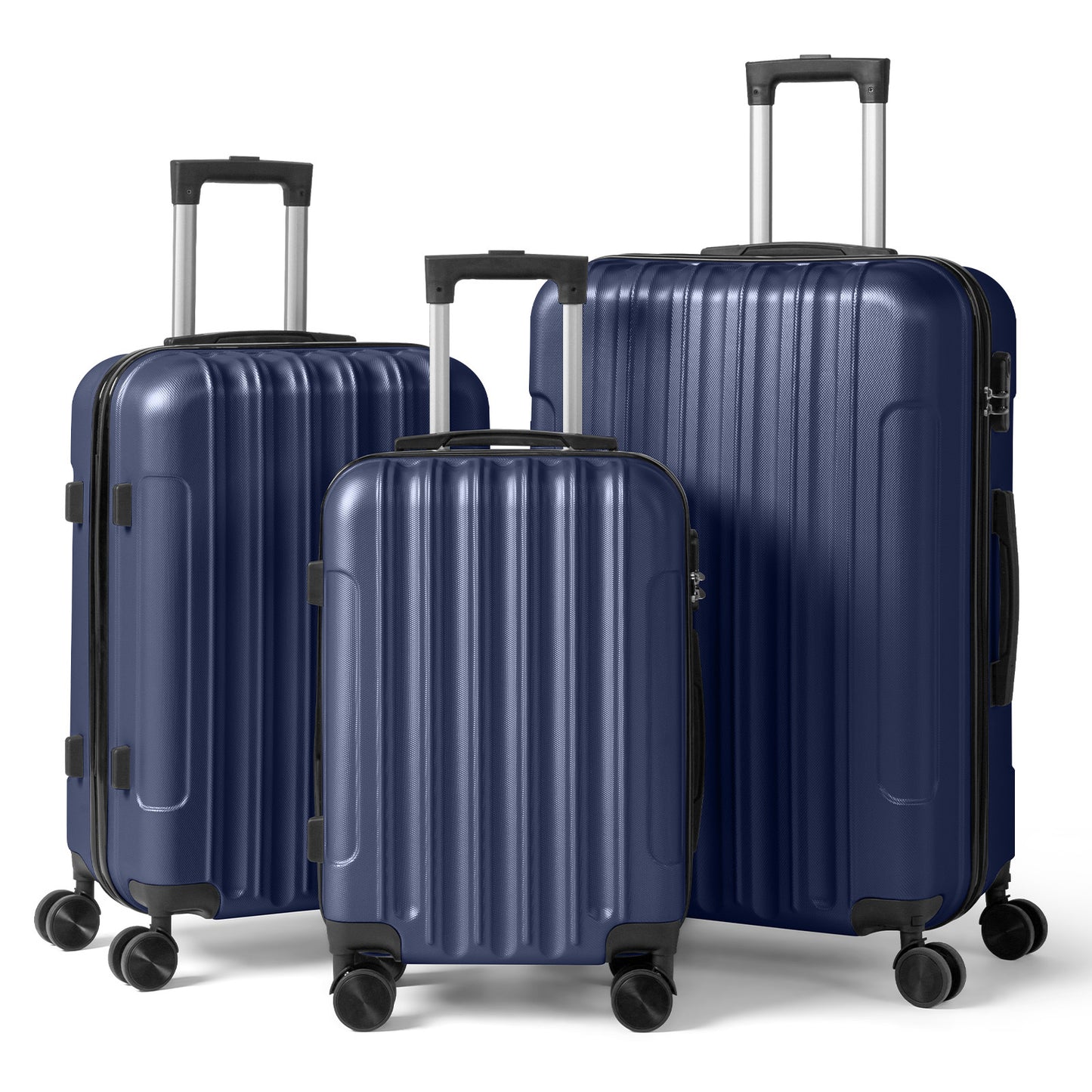 3in1 Luggage Set with Detachable Wheels, 20/24/28 Inch Lightweight ABS Suitcase with Lock & Spinner Wheels, Durable Travel Trolley Bag, 28-inch Disassembly Wheels