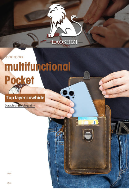 Authentic Leather Upper Layer Cowhide Vintage Crossbody Bag, Premium Waist Pouch, Long-Lasting And Crease-Resistant, Perfect for Gifting