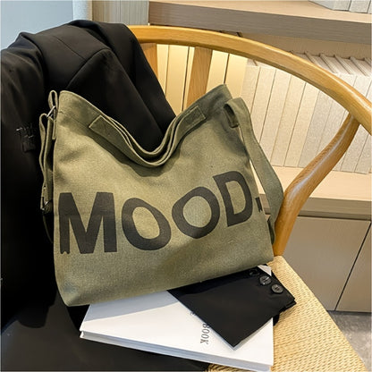 Large-Capacity Canvas Bag with a Easy And Versatile Design, Suitable for Students, Featuring a One-Shoulder Crossbody Style
