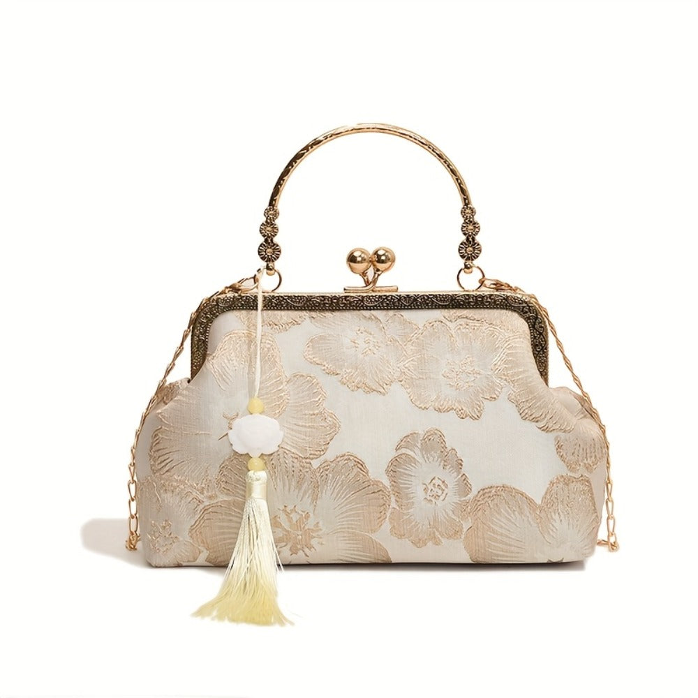 [Christmas Gift Bags] Evening Bags for Women Elegant And Classy, Retro Crossbody Bags, Ethnic Style Evening Bags, Fashion Shoulder Bag with Metal Chain, Handbags for Women Designer, Crossbody Bag Purse Christmas Bags for Gifts Christmas Gift Bags