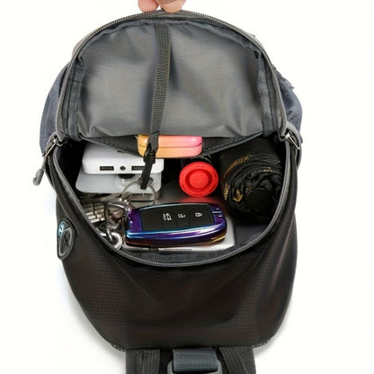 Sport Sling Bag for Men and Women - Large Capacity Crossbody Bag for Travel, Hiking & Daily Commute | Adjustable Breathable Strap, Multiple Pockets with Earphone Hole, Nylon.