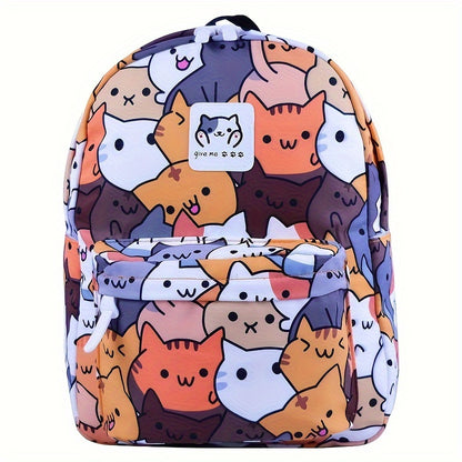 Ideal Present - Educational Backpack - 1pc Adorable Feline Design Rucksack, Trendy Backpack - Computer Bag - Academic Backpacks - Spacious, Honeycomb Air Cushion for Weight Relief, Suitable for Various Situations Like Outings, Shopping, School, Etc
