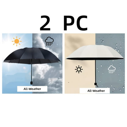 Large Windproof Waterproof Folding Umbrella, All-Weather +, Upgraded Reinforced Thick Steel Ribs, Suitable for Business Men And Women, Reinforced Umbrellas for Rainy And Sunny Days