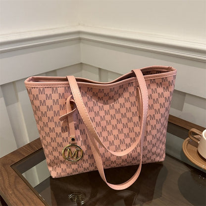 Light Luxury, Minimalist, Fashionable, High-End Texture, Design Sense, Tote Bag, Women'S Retro Checkered Pattern, Large Capacity Shoulder Bag