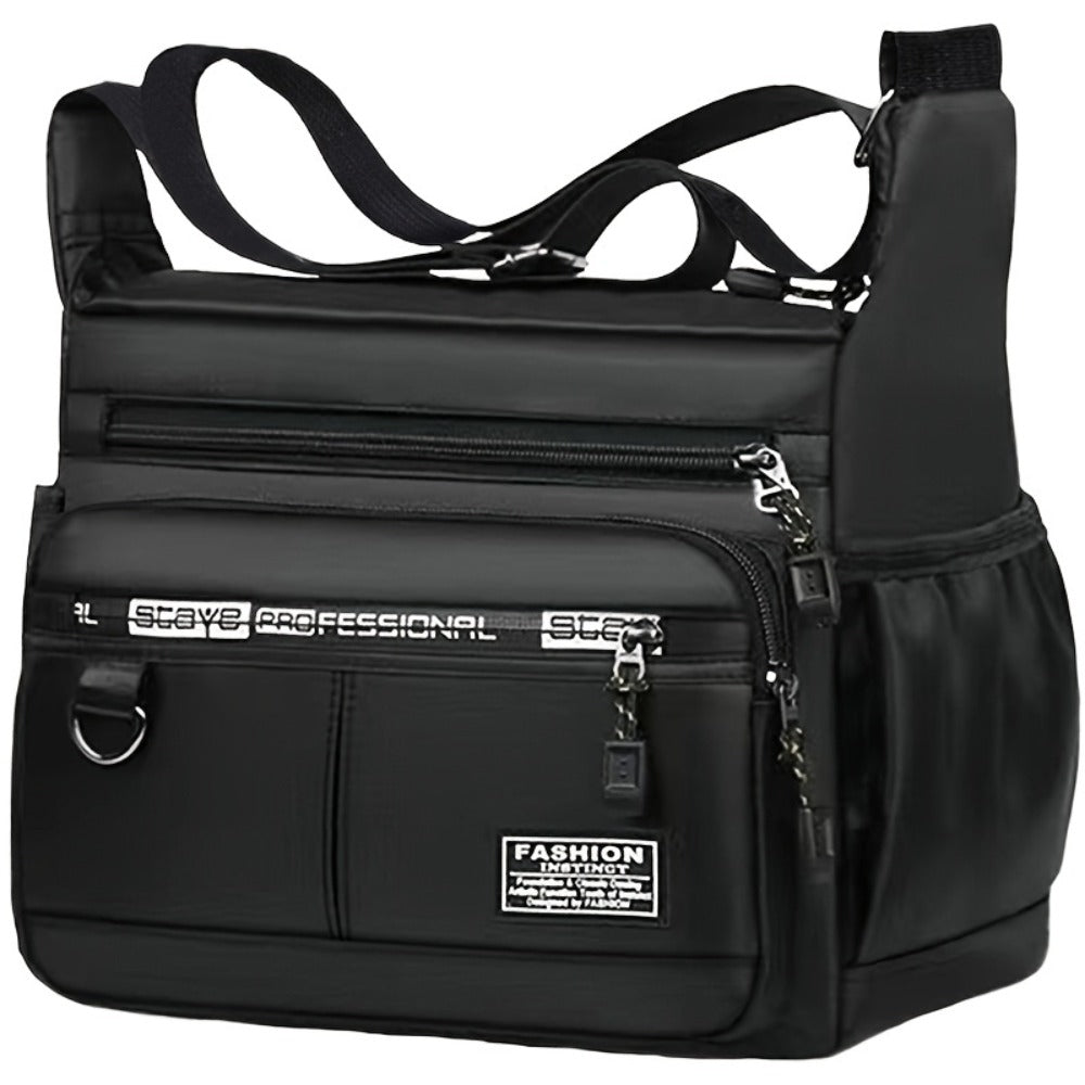 Unisex Adjustable Strap Crossbody Backpack | Multi-pocket Durable Nylon Messenger Bag, Suitable for Daily Commuting, Work, and Travel, Available in Black and Various Colors