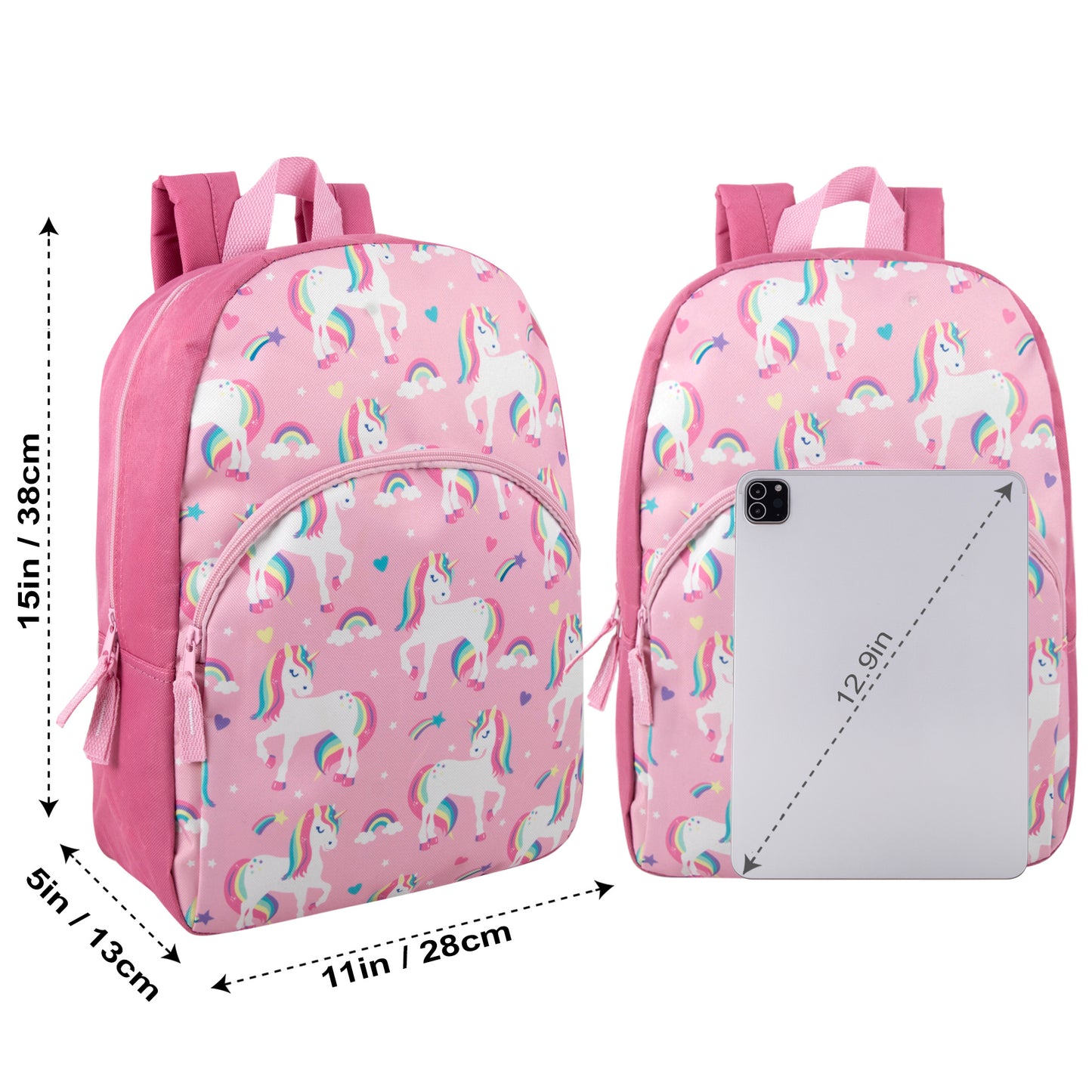 24 Pack of Bulk Wholesale 15 Inch Fun Printed Backpacks for Commute and Travel in Fantastic Creature Prints