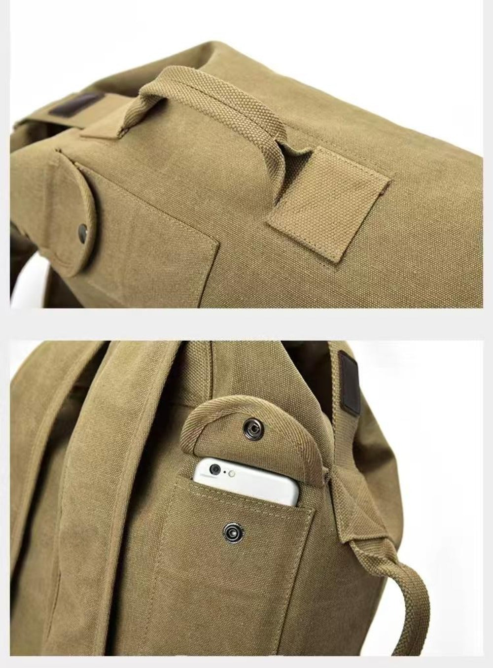 Men'S Large-Capacity Backpack: Adjustable Shoulder Straps, Multi-Compartment Design And Side Pockets. Ideal for Outdoor Trips Or Daily Use. Large-Capacity Canvas Backpack, Outdoor Hiking Bag, Travel Duffel, Men'S Sports Bag. Bonus Phone Pouch