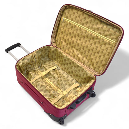 5-Piece Lightweight Softside Luggage Set – 2-Wheel Expandable Rolling Suitcases with Telescopic Handle – Durable Travel Case Set in Multiple Sizes – Inline Wheels & Zipper Compartments – Ideal for Business, Family Travel, Weekend Trips – Black, Red, Brown