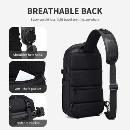 [Stylish Crossbody Bag] Resilver Men's Large Capacity Chest Bag, a Stylish Crossbody Bag Designed for Short Trips, Perfect for Men As a Fashionable Sling Or Shoulder Bag