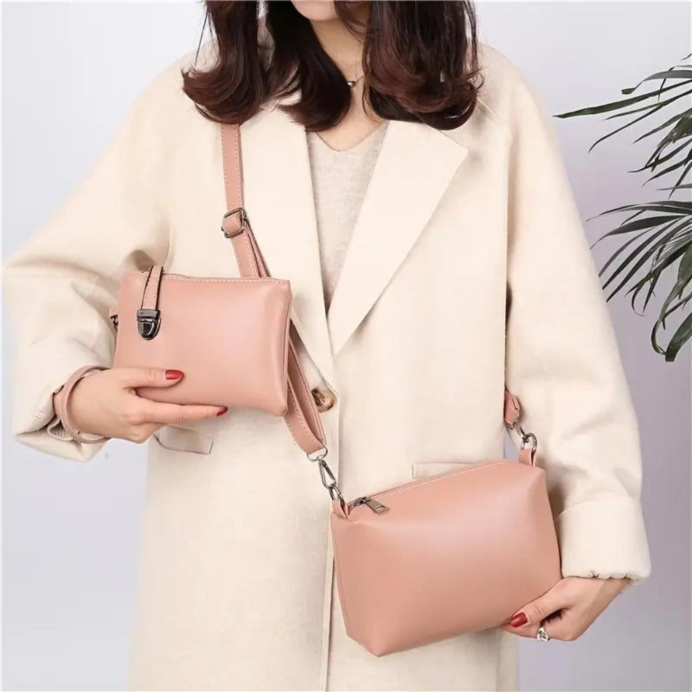 2026 4pcs Set PU Minimalist Style Women's Bag Set, Lightweight Women's Shoulder Bag, Large Capacity Women's Crossbody Bag Tote Bag with Cat Tassel Decoration, Suitable As A Gift, Game Day Bag, Football Fan Gear for All Fans