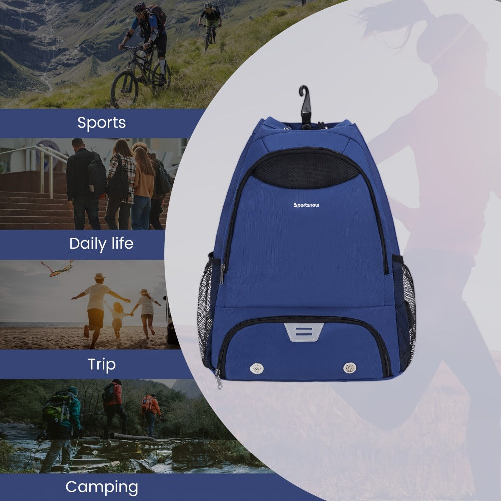 Basketball Backpack Gym Bag Sports Drawstring Bag Lightweight Ventilated Bag Swimming Backpack Beach Backpack for Women Men Backpack for Soccer & Volleyball Football Includes Shoe & Ball & Laptop Compartment