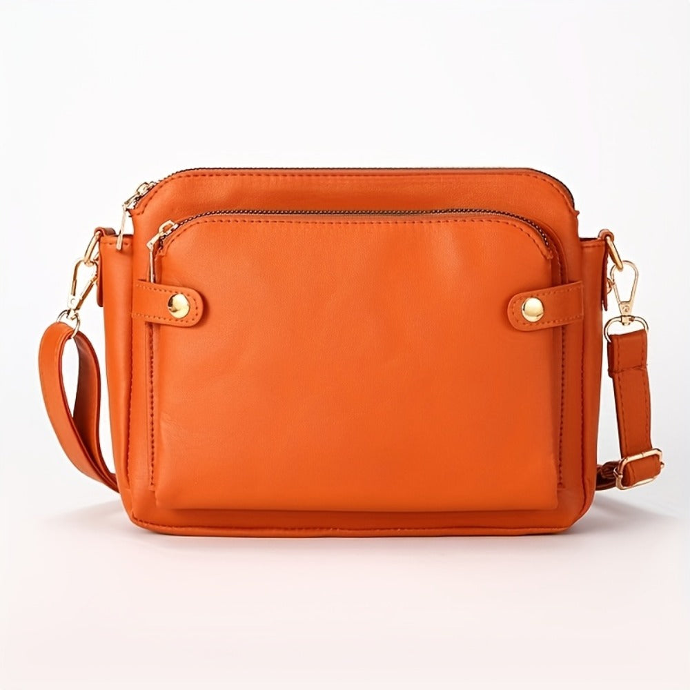 Cross-border Popular Bags Women's Bags European and American Retro Three-layer Messenger Bags Three LayerLeather，Perfect for Valentine's Day, Mother's Day, and as a Gift for Girlfriends and Mothers. Suitable for Various Occasions