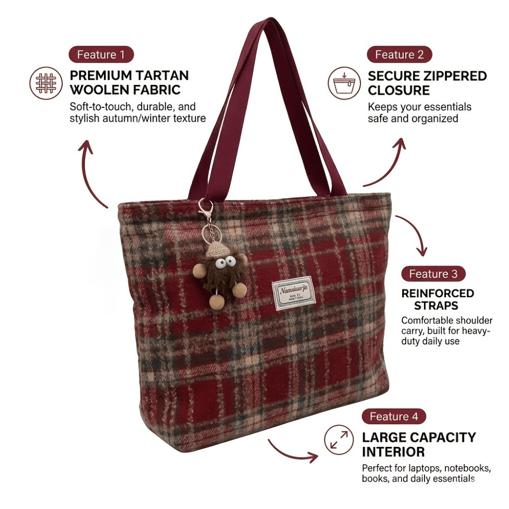 Local Warehouse - 2026 Spring/Summer New Arrival - Checkered Tote Bag, Suitable for Everyday Casual Wear And Travel, Combining Fashion And Practicality, Suitable for Campus Style, Sweet Style, Mother's Day Gift, Medium-sized Shoulder Bag