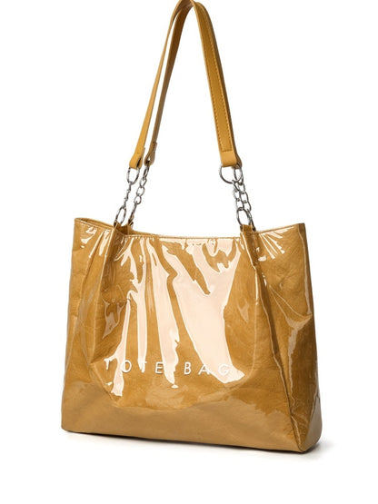 Women'S Stylish Shoulder, Crossbody And Tote Bag. Easy Elegant Design, Also As Handbag And Shopping Bag. Fits Books, Makeup And Daily Essentials. Great for Shopping, Travel, Camping. Beach Bag Made of PVC
