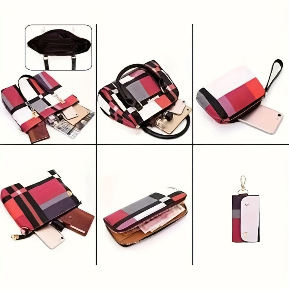 6pcs Womens Handbags Tote Bags Shoulder Bag Purses Satchel Bag Top-Handle Handbag Crossbody Bag Wallet Clutch