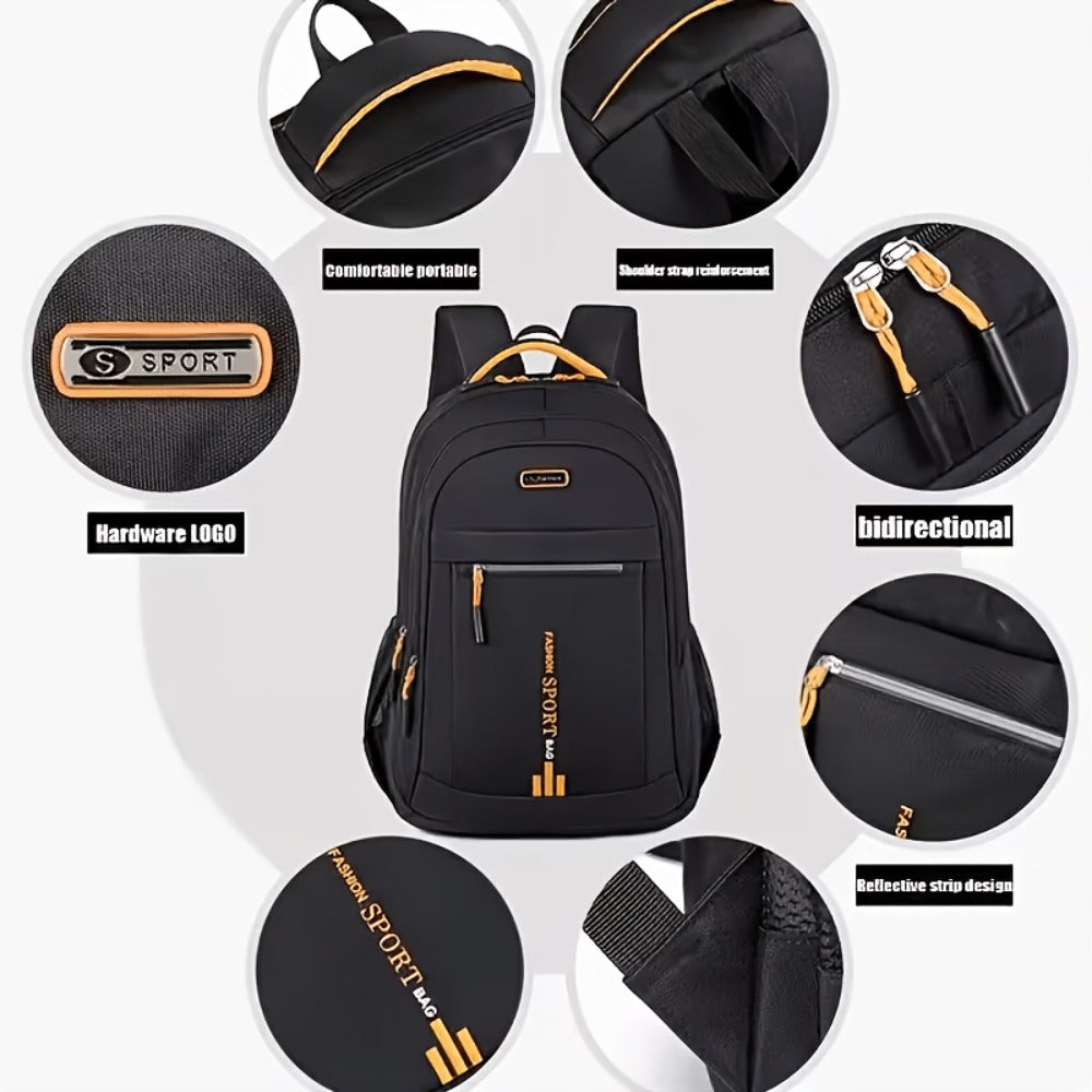 [2pcs College Backpack] 2pcs New Fashion College Student Backpack, Suitable for Middle School And High School Students, College Students, Men's Large-Capacity Minimalist Laptop Backpack