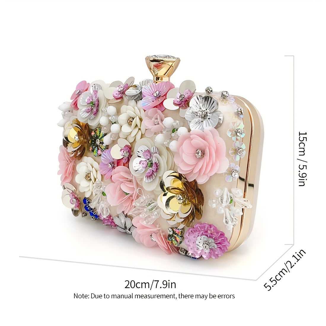 Flower bag single shoulder crossbody bag cheongsam bag fairy hand-held bag banquet bag bridesmaid bride small square bag