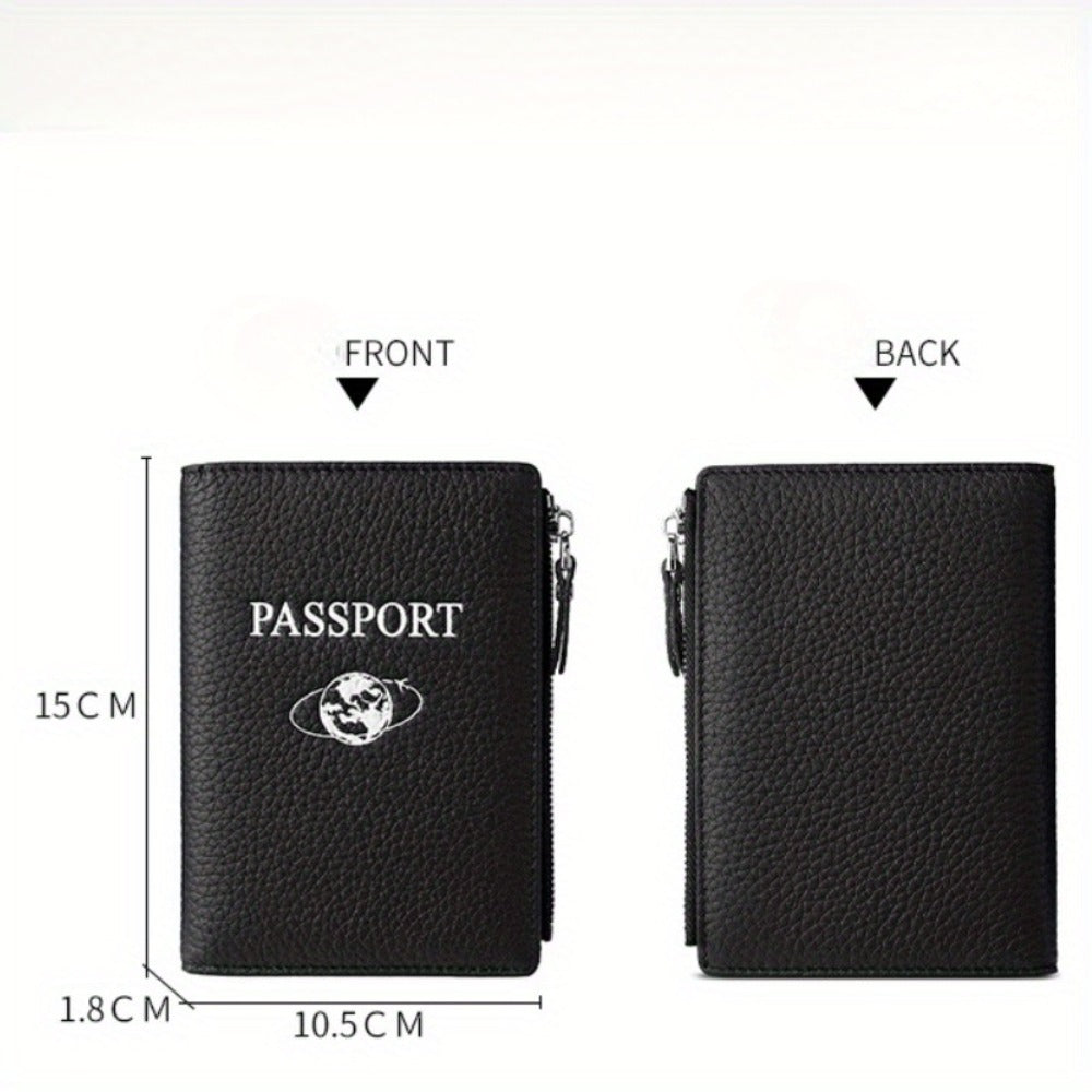 1pc Men And Women Fashion Card Bag Superior Genuine Leather Id Bag Passport Bag Anti-Theft Credit Card Bag Rfid Passport Holder Id Bag Wallet One Bag