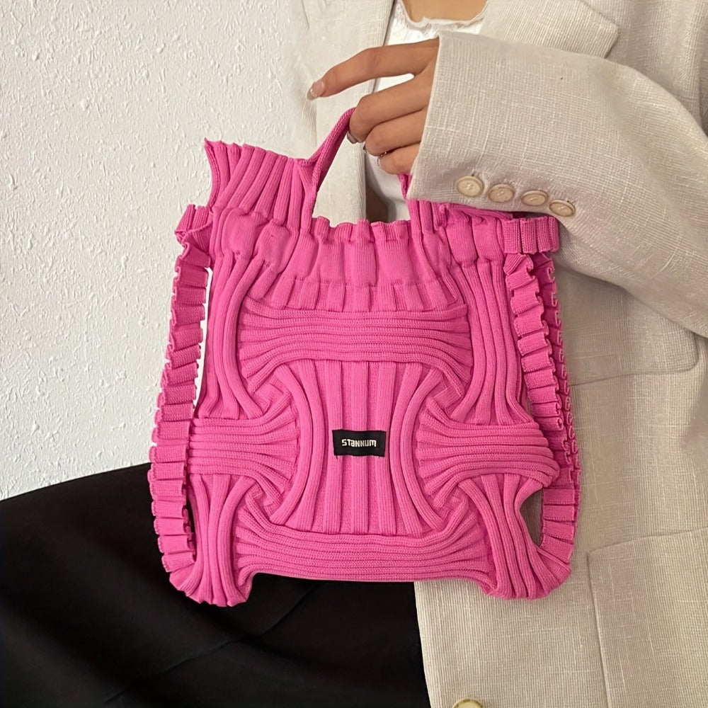 Tote Bag for Women – for Travel & Everyday Use, Knitted Top Handle Korean Aesthetic | Bag Vero – detail view 11