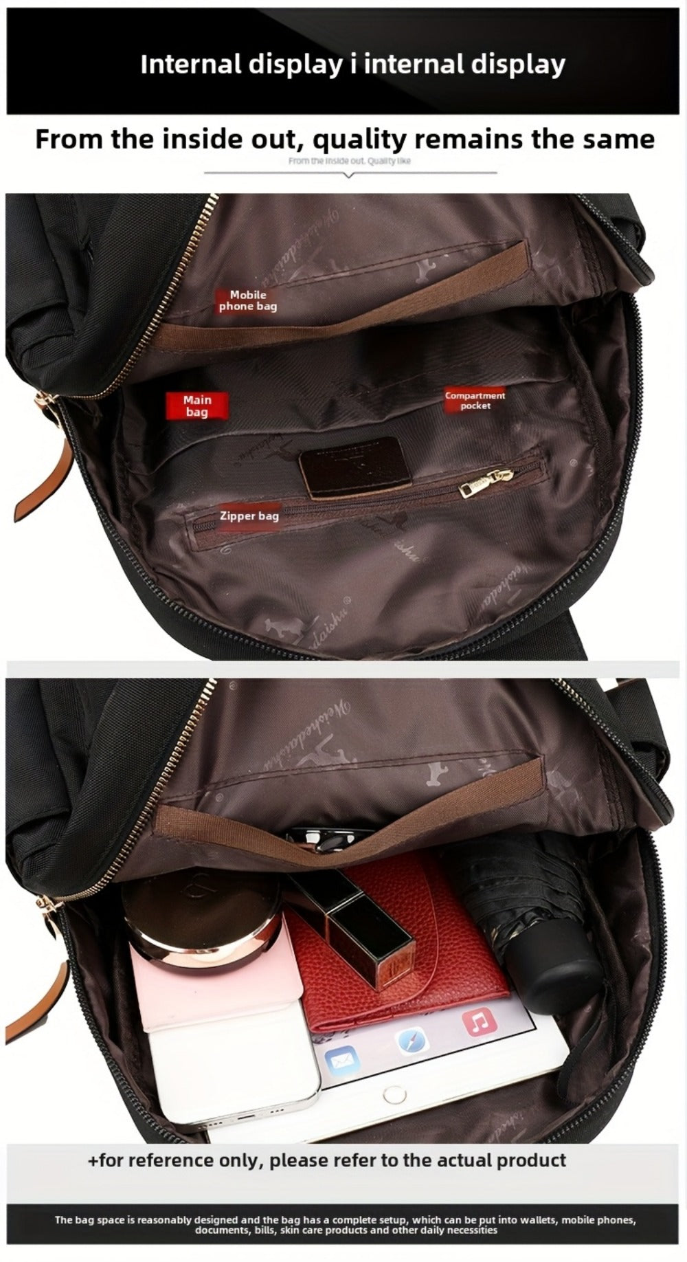 Laptop Backpack – Nylon, Lightweight, Adjustable Strap, for Travel & Work | Bag Vero – detail view 18