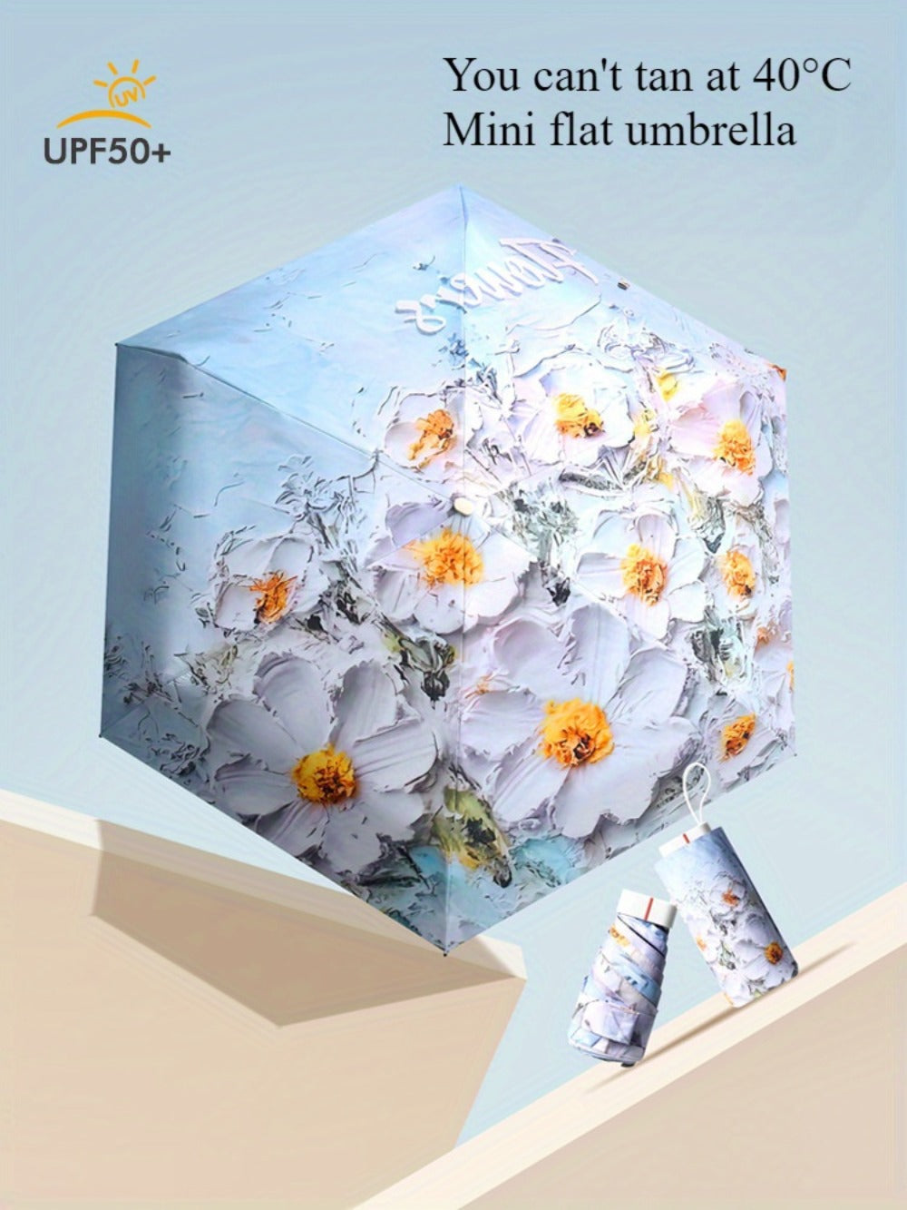 Digital Print Flat Portable Pocket Umbrella