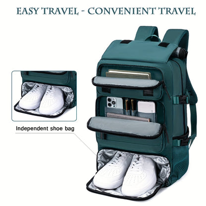 [3-in-1 Convertible Backpack] 3-in-1 Convertible Backpack for Men & Women - Durable, Spacious Business Laptop Bag & Travel Backpack with Shoe Compartment | Ideal for Work, School, Commute, Air Travel | Available in Black & Green - Great Gift for Professio