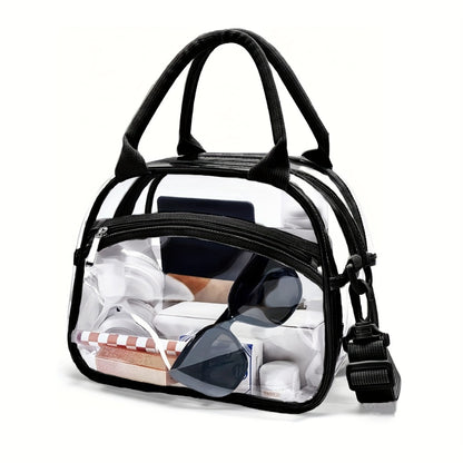 Clothing, Shoes & Jewelry > Women's Fashion Accessories for Clothes and Bags: Transparent Storage Tote Bag with Adjustable Shoulder Strap - Unisex Crossbody Purse Suitable for Work/School Picnic Travel Concert Sports A-ZMT, School Essentials, Minimalist D