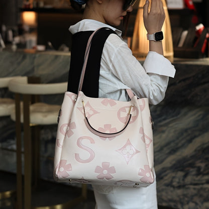 Elegant Flower Embossed Handbag, Fashionable Satchel Bag for Work, Classic All-Match Bag