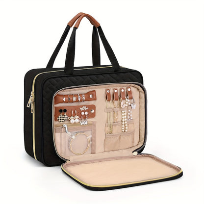 [Travel Weekender Bag] Toiletry Bag With Hanging Hook Jewelry Organizer Makeup Cosmetic For Travel Weekender 12''*4.3''*9'' For Women Wife Cruise