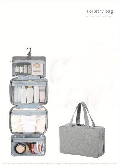 1pc Waterproof Folding Toiletry Bag, Multi-Functional Dry And Wet Separation Cosmetic Bag, Travel Storage Bag