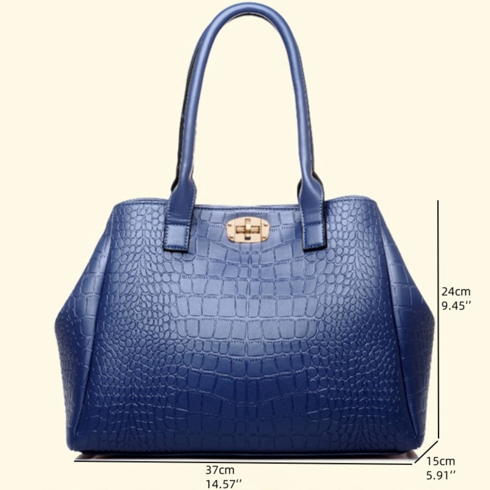 5pcs Set PU Elegant Crocodile Embossed Women'S Tote Bag Set, Large Capacity Women'S Shoulder Bag, Crossbody Bag, Expandable Handbag, High Cost-Effectiveness, Suitable As A Gift
