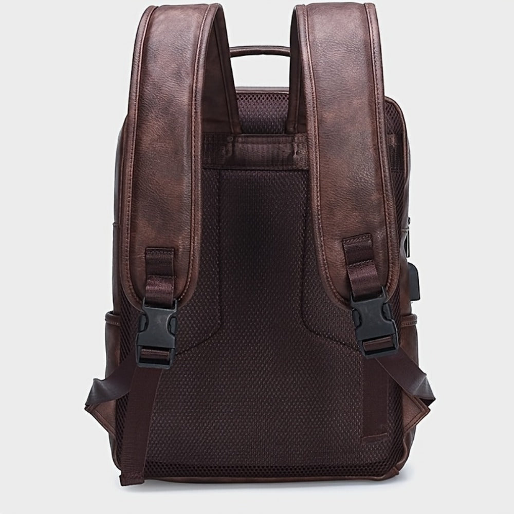 Laptop Backpack – 15.6 Inch, PU Leather, USB Charging, for Work & Everyday Use | Bag Vero – detail view 10