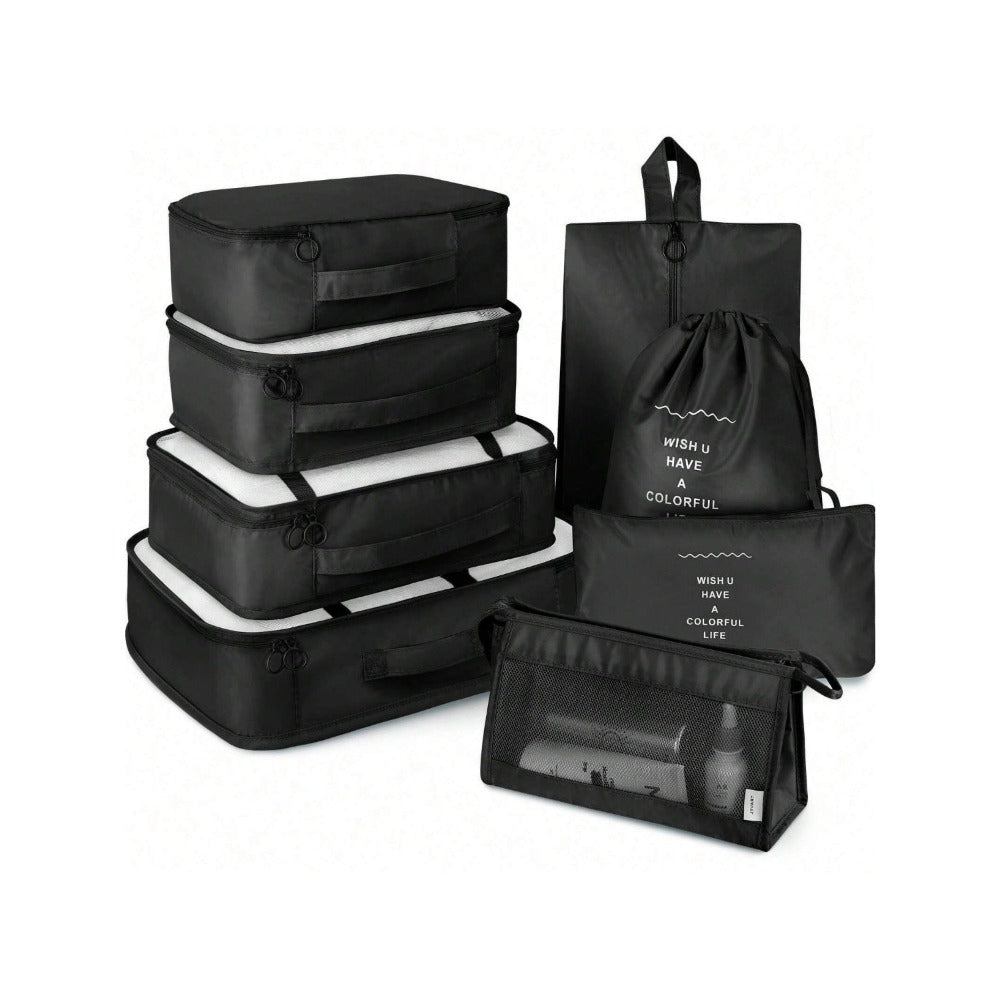 [Storage Bag]8pcs Packing Cubes Set Polyester Travel Bag Storage Bag Organizer Luggage for Travel Packing Organizers Set Packing Bag Suitcase Clothes Travel Organizers Storage of Seasonal Items