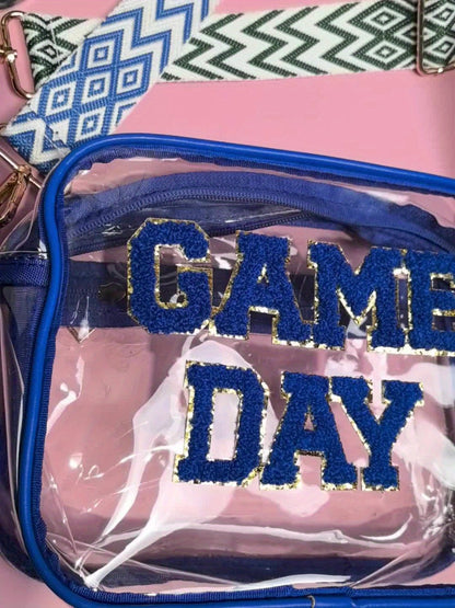 Stadium-Approved Game Day Clear Crossbody Bag Premium PVC Transparent Purse for Concerts, Sports Events Tailgating