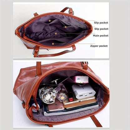 Women's Soft Handbag Set of 4 - Women Satchel Purses Tote Bag for Women Bucket Handbags