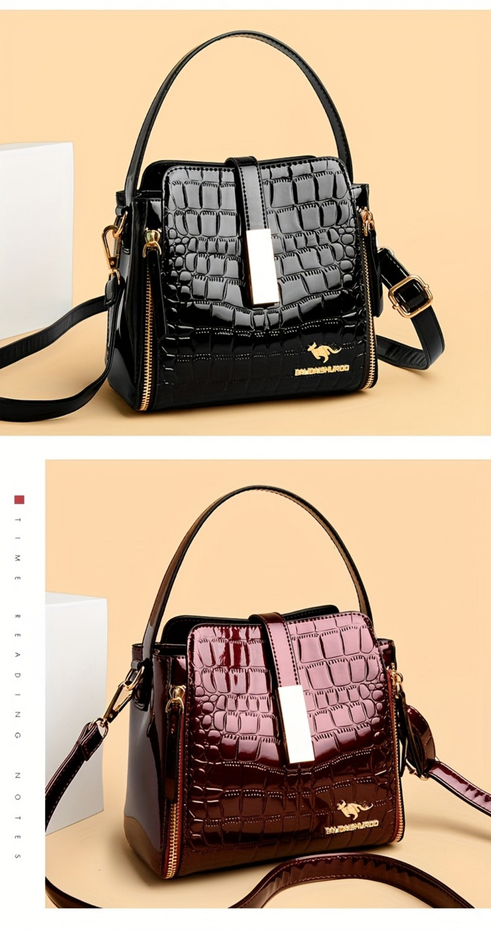 Crossbody Bag for Women – Crocodile Pattern Bucket Multi Functional | Bag Vero – detail view 18