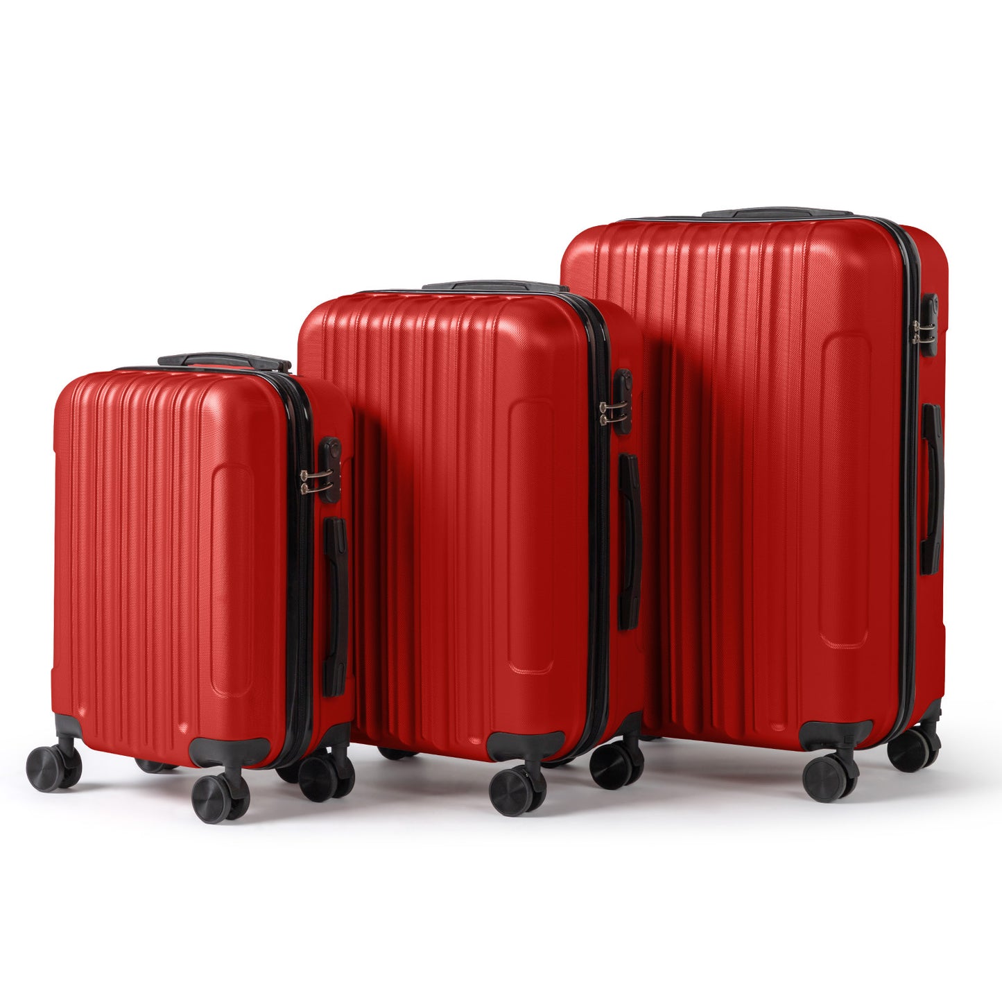 3in1 Luggage Set with Detachable Wheels, 20/24/28 Inch Lightweight ABS Suitcase with Lock & Spinner Wheels, Durable Travel Trolley Bag, 28-inch Disassembly Wheels