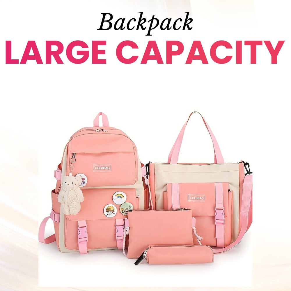 Travel Backpack – 4-Piece, Canvas, Large Capacity, for Travel & School | Bag Vero – detail view 9