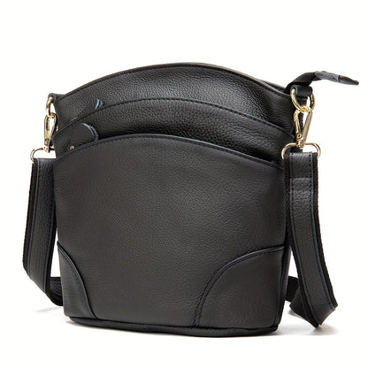 Premium Genuine Cowhide Leather Crossbody Bag - Luxurious, Versatile, And Spacious With Ample Storage - Handbag Purse Cross Body Bow Pendant Organizer Smart Phone Pockets